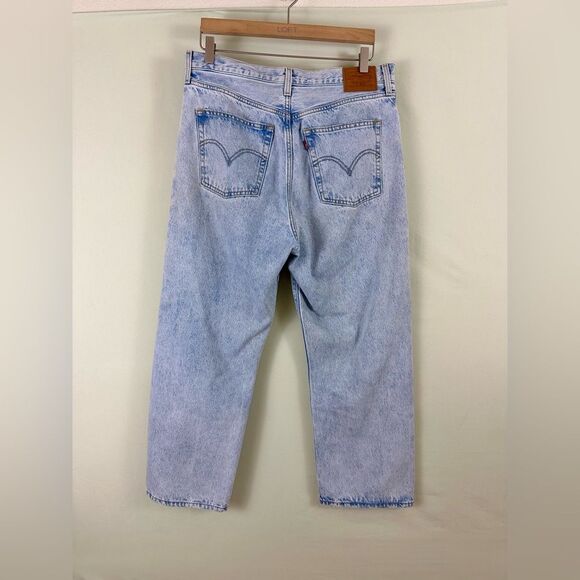 Levi’s Premium Denim Light Wash Ribcage Straight Ankle Jeans - Picture 2 of 10